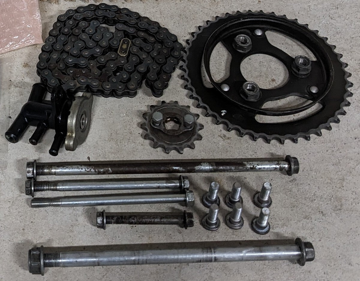 Honda NSR50 Late Engine Mount Bolt Axle Shaft Disc Rotor Bolt Radiator Cap Chain