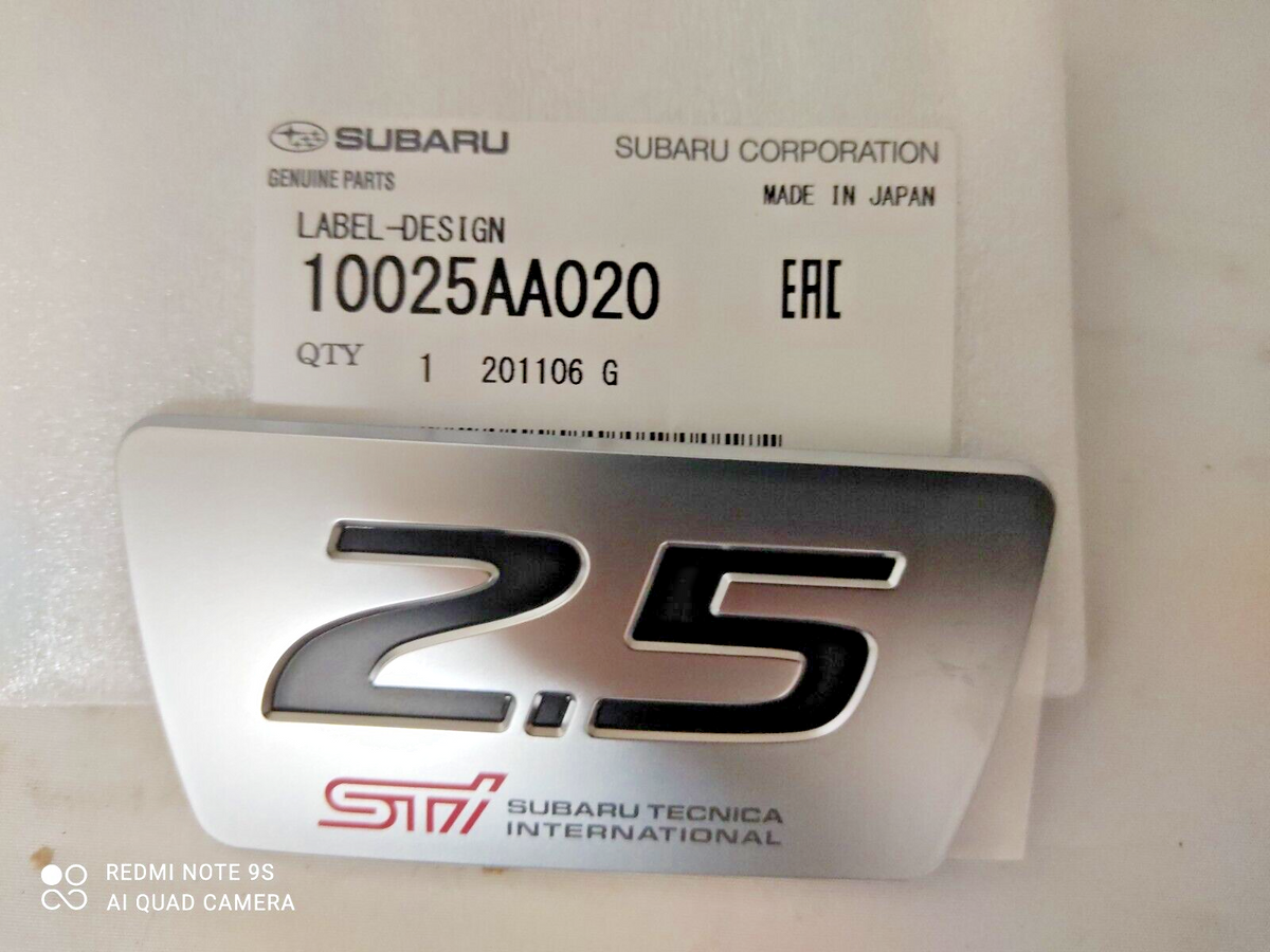 10025AA020 Genuine Subaru 2.5 Trunk Badge Emblem Decal WRX STi Forester