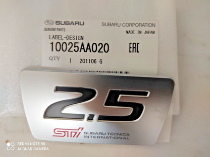 10025AA020 Genuine Subaru 2.5 Trunk Badge Emblem Decal WRX STi Forester