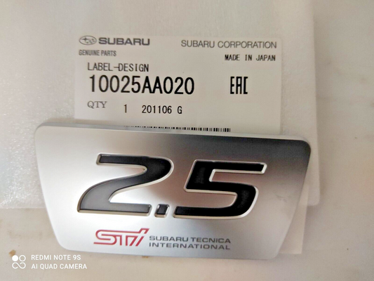 10025AA020 Genuine Subaru 2.5 Trunk Badge Emblem Decal WRX STi Forester