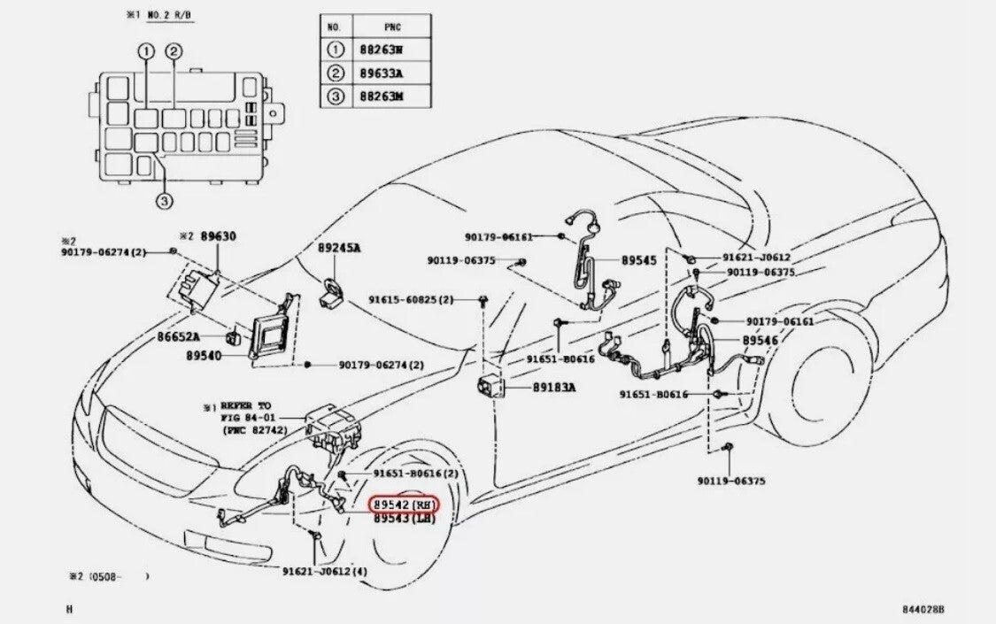 Lexus OEM SPEED SENSOR FRONT RH for SC530 GS300/430  89542-30160 Genuine
