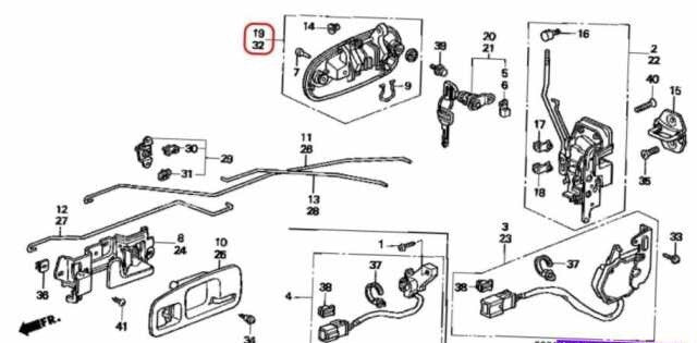 HONDA CIVIC EK9 Type-R GENUINE Front Side Outside Outer Door Handle Set OEM JDM