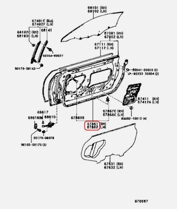 Toyota Geniune Supra JZA80 MK4 IV Front Door Weatherstrip RH & LH SET 1993-1998