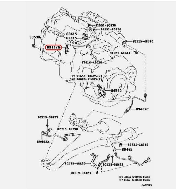 Toyota Genuine RX330/350(JPP)MCU3#,GSU3# Sensor Air Fuel Rathio OEM 89467-48120