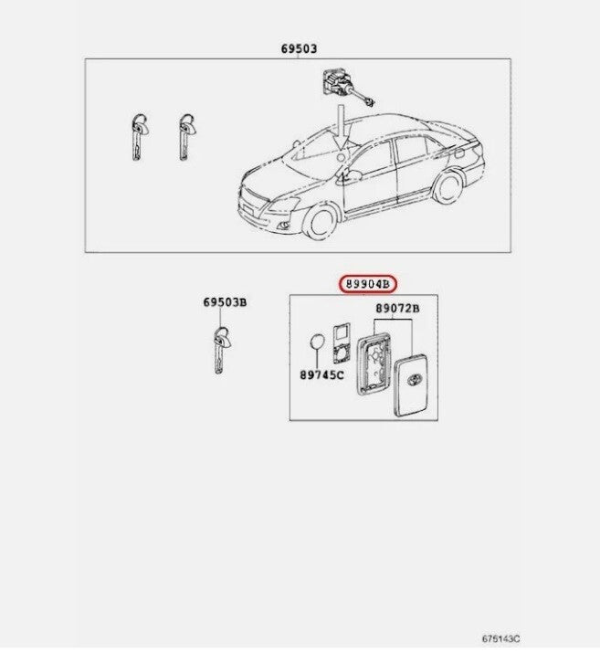 Toyota OEM 3 Button Smart Key FOB for Axio Allion Premio 89904-20030