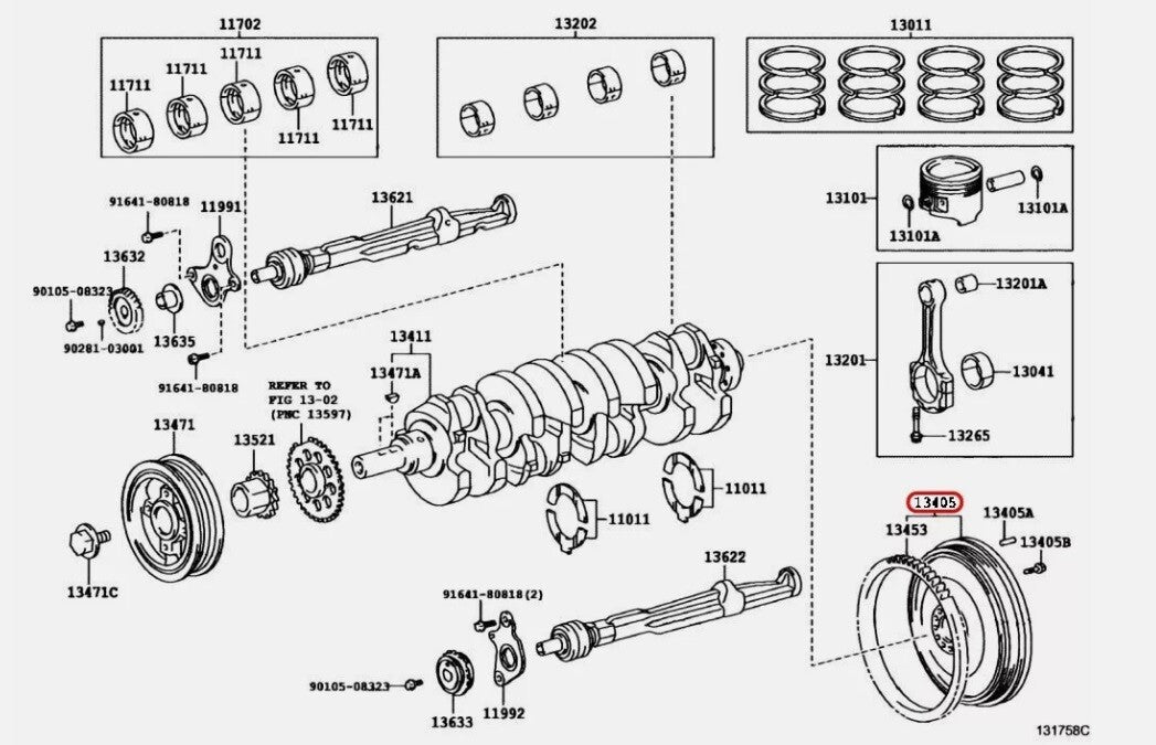 TOYOTA OEM OEM Clutch Flywheel genuine 13405-75060