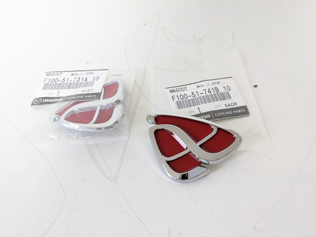 MAZDA GENUINE RX7 RX-7 RX8 FRONT REAR EFINI RED EMBLEM BADGE STICKER SET OEM