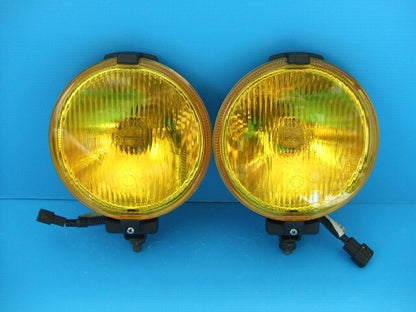 Bosch Round Yellow Fog Lamps Lights Left Right Set Pair H3 16cm