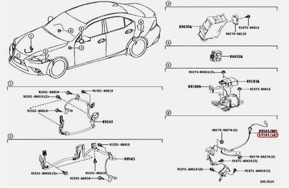 LEXUS OEM ABS Sensor ASSY Speed Rear LH for IS250 RC350 89546-30080