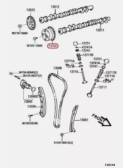 TOYOTA GENUINE 04-08 Corolla Matrix Celica Timing chain gear OEM 13050-0D010