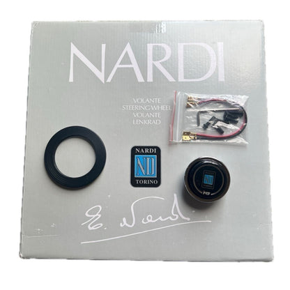 NARDI 33cm Black Leather Steering Wheel