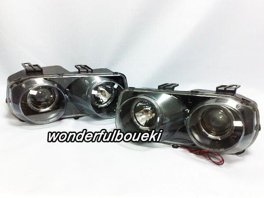 For Integra DB/DC 98-01 LED Ring Projector Headlight Black
