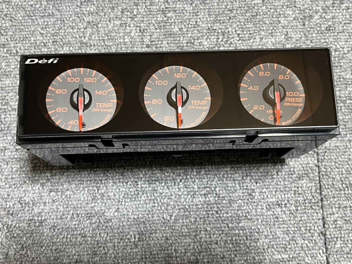 Defi STS26B Din Gauge Water Temp,Oil Temp,Oil Pressure,Pressure Gauge Set Black