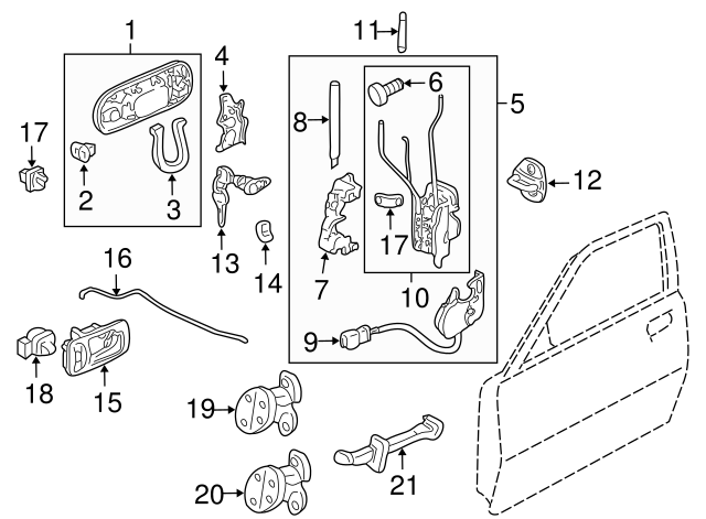 72150-S10-A21 HONDA Genuine CR-V Left Driver Front Door Lock Latch