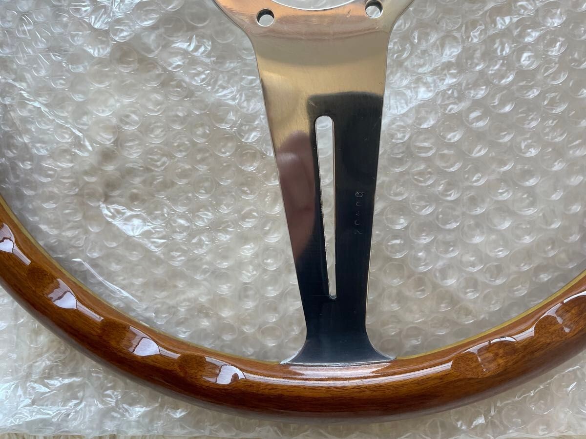 NARDI Classic Wood & Polished Spoke 36.5cm Steering Wheel