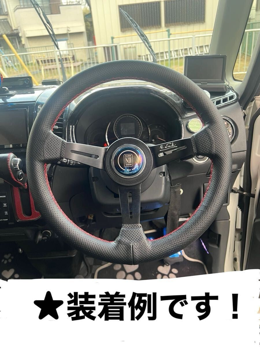 NARDI 33cm Black Leather Steering Wheel
