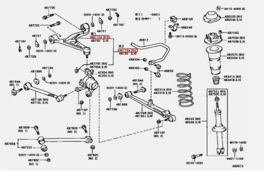TOYOTA GENUINE SUPRA JZA80 REAR RIGHT SUSPENSION UPPER CONTROL ARM ASSEMBLY OEM