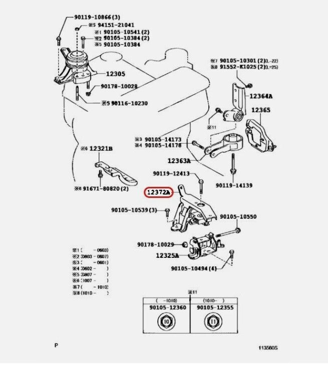 TOYOTA OEM RACTISS INSULATOR ENGINE MOUNTING LH genuine 12372-23080
