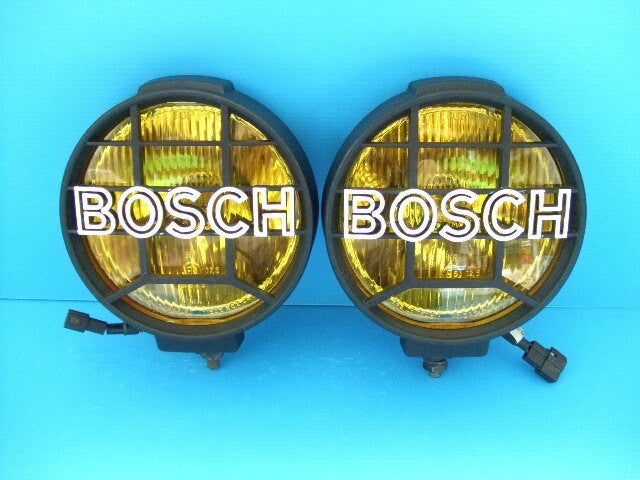 Bosch Round Yellow Fog Lamps Lights Left Right Set Pair H3 16cm