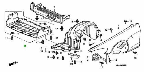 74112-S2A-010 HONDA Genuine S2000 Under Engine Radiator Cover
