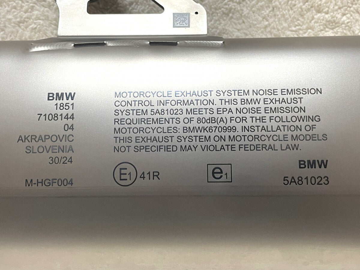 Akrapovic Titanium Slip-On Exhaust Muffler for BMW M1000XR KM9
