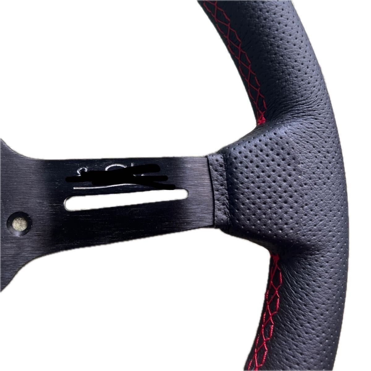 NARDI 33cm Black Leather Steering Wheel