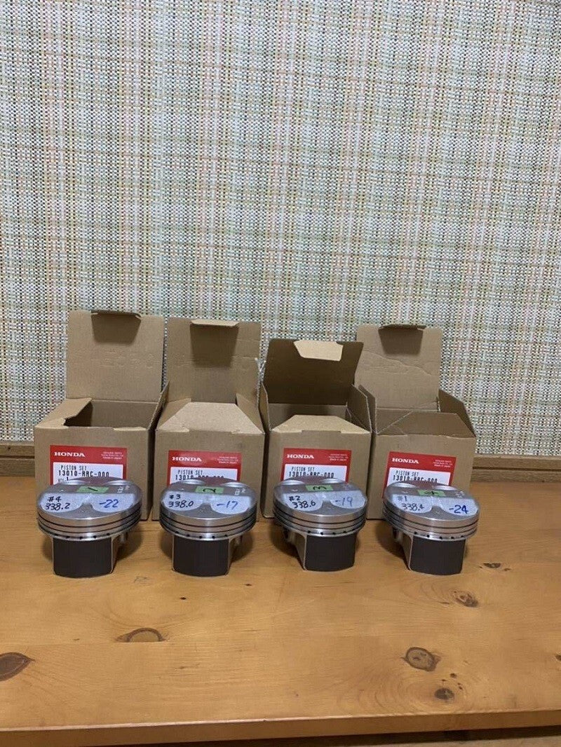 13010-RRC-000 HONDA Genuine CIVIC TYPE R FD2 K20A K20Z Piston Set of 4 Pcs OEM