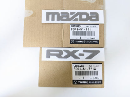 MAZDA GENUINE RX-7 RX7 FD3S FC3S FC3C REAR EMBLEM SET BADGE ORNAMENT JDM OEM
