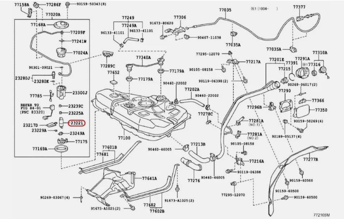Toyota Genuine Prius 2007-2008 PUMP ASSY FUEL OEM 23221-22140