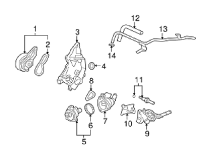 19510-RTB-000 HONDA Genuine CR-V Engine Coolant Water Pipe