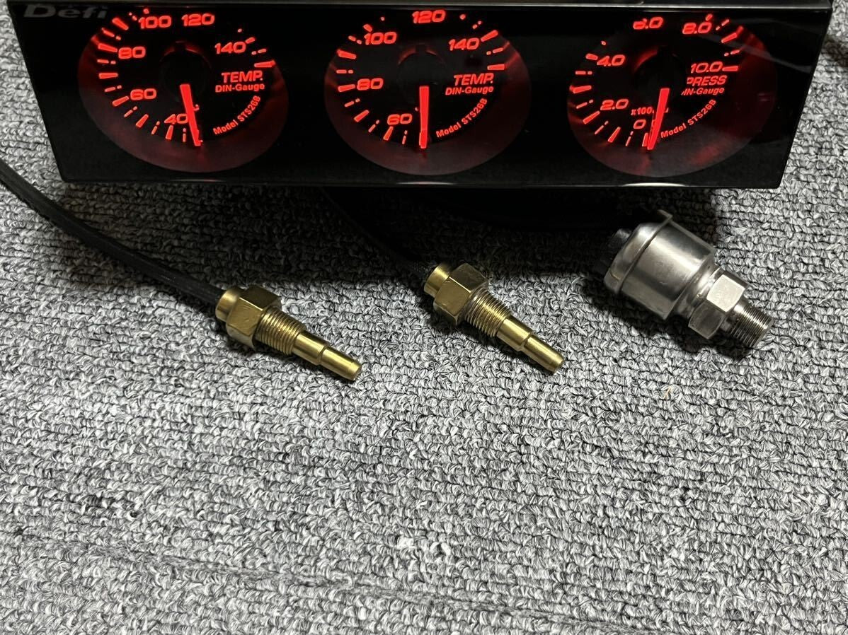 Defi STS26B Din Gauge Water Temp,Oil Temp,Oil Pressure,Pressure Gauge Set Black