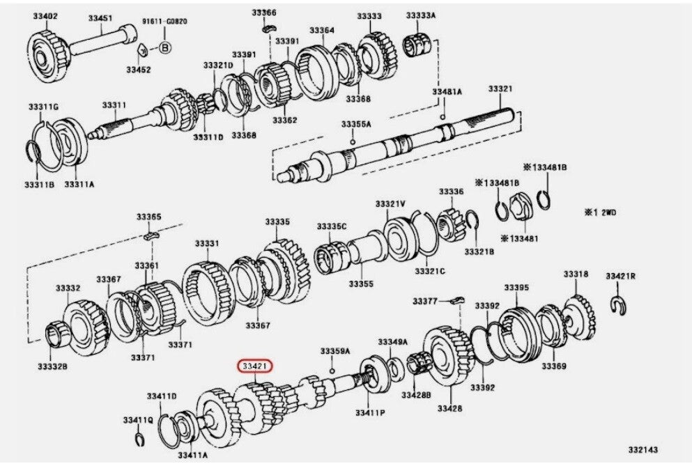 Toyota Genuine DYNA100 YH81 LH80 1987/08-1995/05 Gear counter OEM 33421-26100