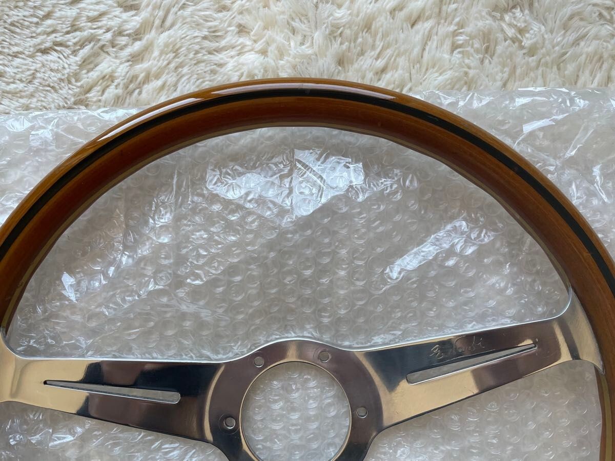 NARDI Classic Wood & Polished Spoke 36.5cm Steering Wheel