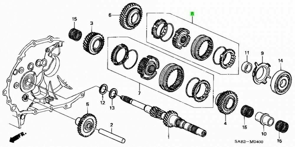 Honda Genuine 2007-2008 Honda Fit Sleeve Set Synchronizer 23626-REM-305 OEM