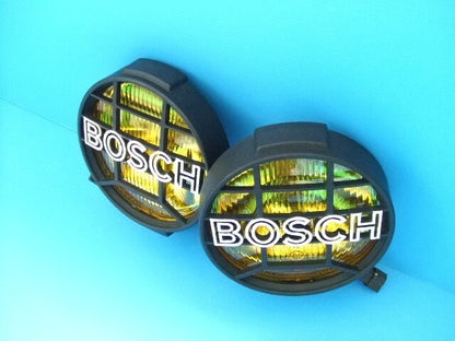 Bosch Round Yellow Fog Lamps Lights Left Right Set Pair H3 16cm
