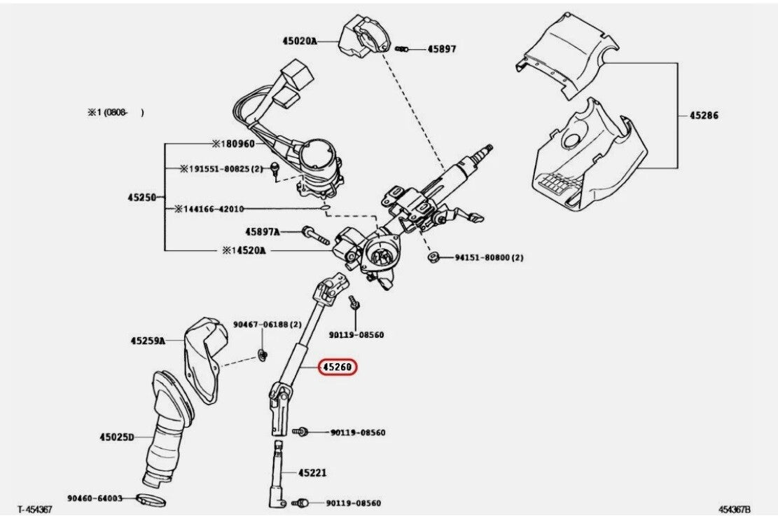 Toyota OEM Steering intermediate shaft ASSY NO.2 Genuine 45260-42080