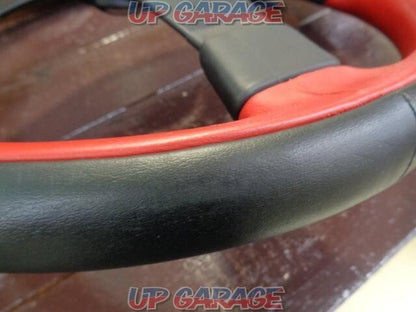 NARDI LEADER Black and Red Leather/Black Spoke 35cm Steering Wheel