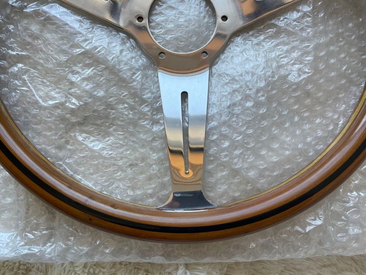 NARDI Classic Wood & Polished Spoke 36.5cm Steering Wheel