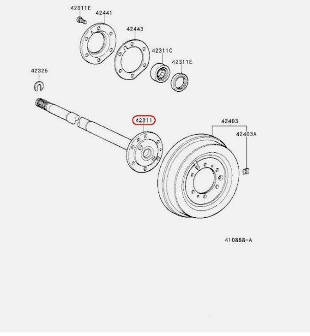 TOYOTA OEM Rear Axle Shaft for LAND CRUISER FZJ80 1997-1998 42311-60111