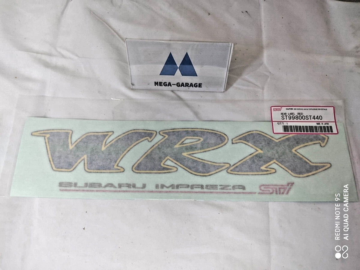 ST99800ST440 SUBARU Genuine Impreza WRX STI GC8 Rear Trunk White Decal Sticker