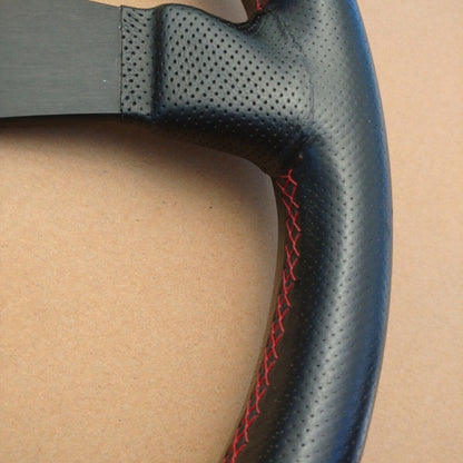 NARDI GARA3 TYPE-B Steering Wheel Black Perforated Leather Red Stitching