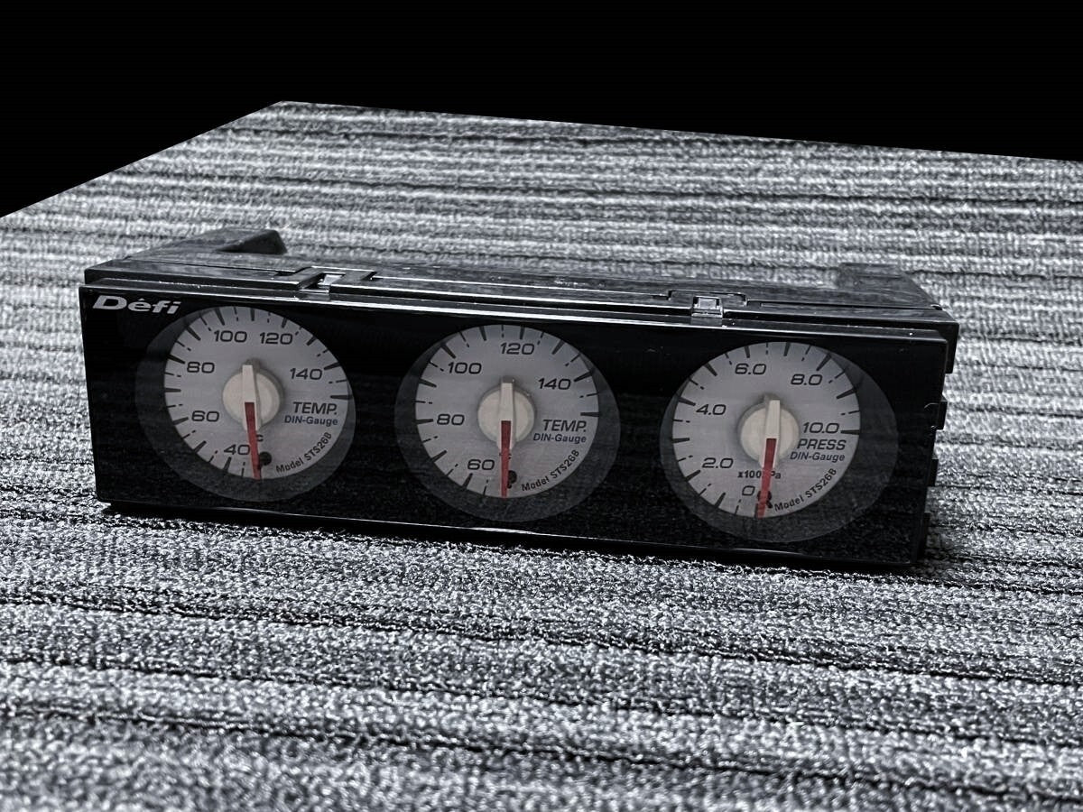 Defi DIN Gauge Triple Gauge 1DIN Water Temp, Oil Temp, Oil Pressure Gauge Set
