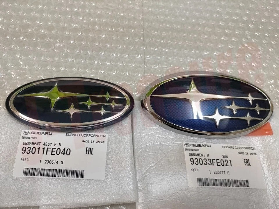 SUBARU Genuine OEM IMPREZA WRX STI GD# 03-05 Subaru Oval Front & Rear Emblem Set