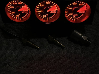 Defi STS26B Din Gauge Water Temp,Oil Temp,Oil Pressure,Pressure Gauge Set Black