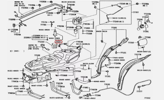 Toyota OEM PUMP FUEL for RAV4 ACA3#,ASA3#,GSA3# 2005/11-2012/12 23220-28090