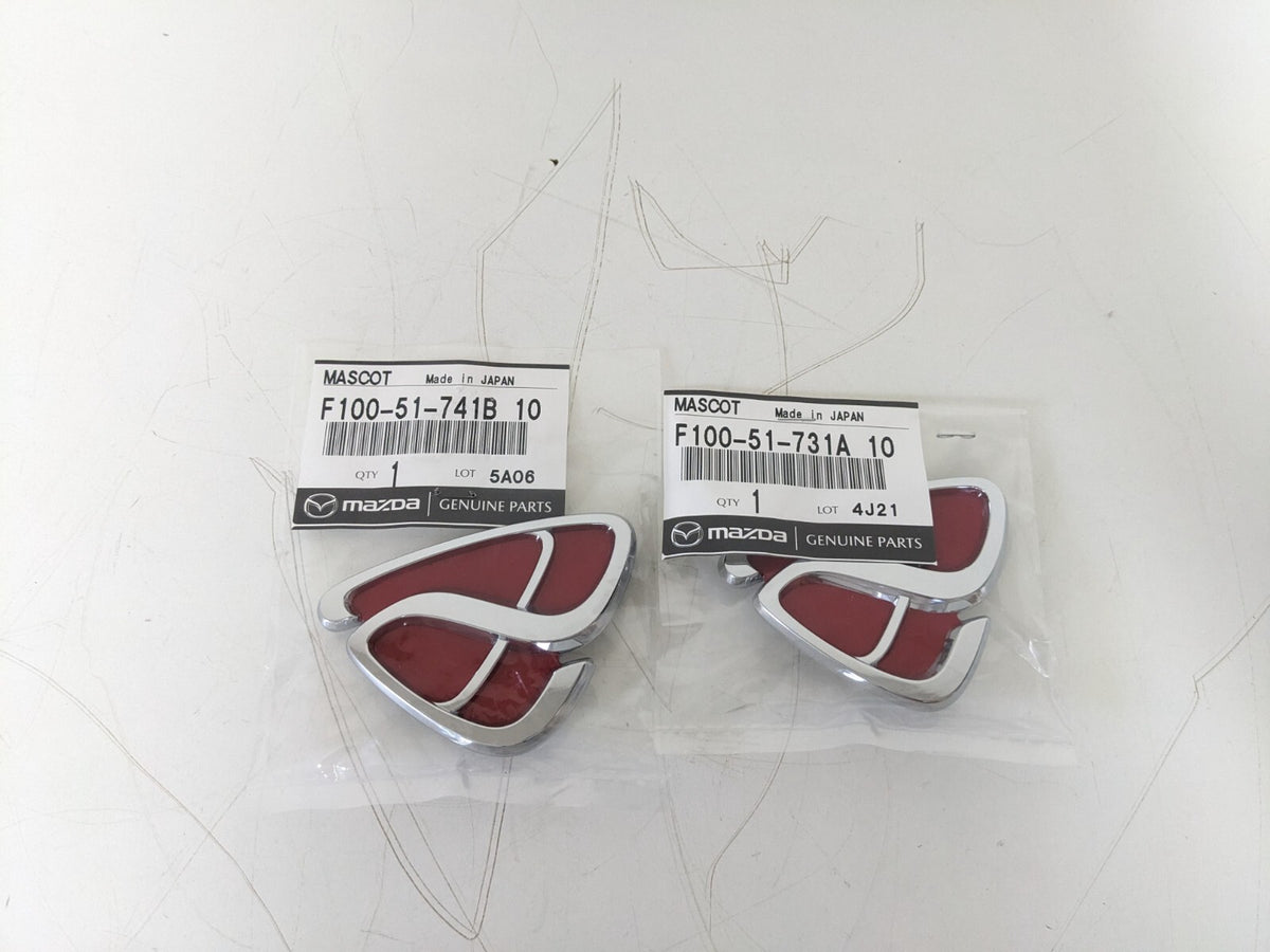 MAZDA GENUINE RX7 RX-7 RX8 FRONT REAR EFINI RED EMBLEM BADGE STICKER SET OEM