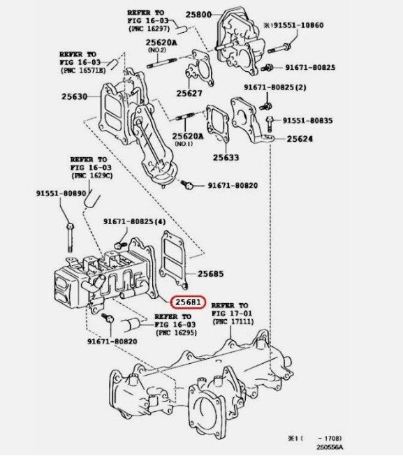 TOYOTA Hilux 2.8L Turbo Diesel 1GDFTV EGR Cooler OEM Genuine 25681-0E010