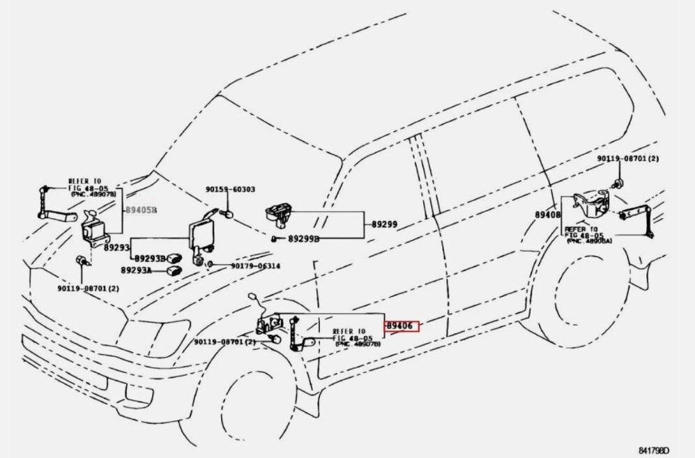 Toyota Lexus OEM SENSOR SUB-ASSY HEIGHT CONTROL, FRONT LH 89406-60012