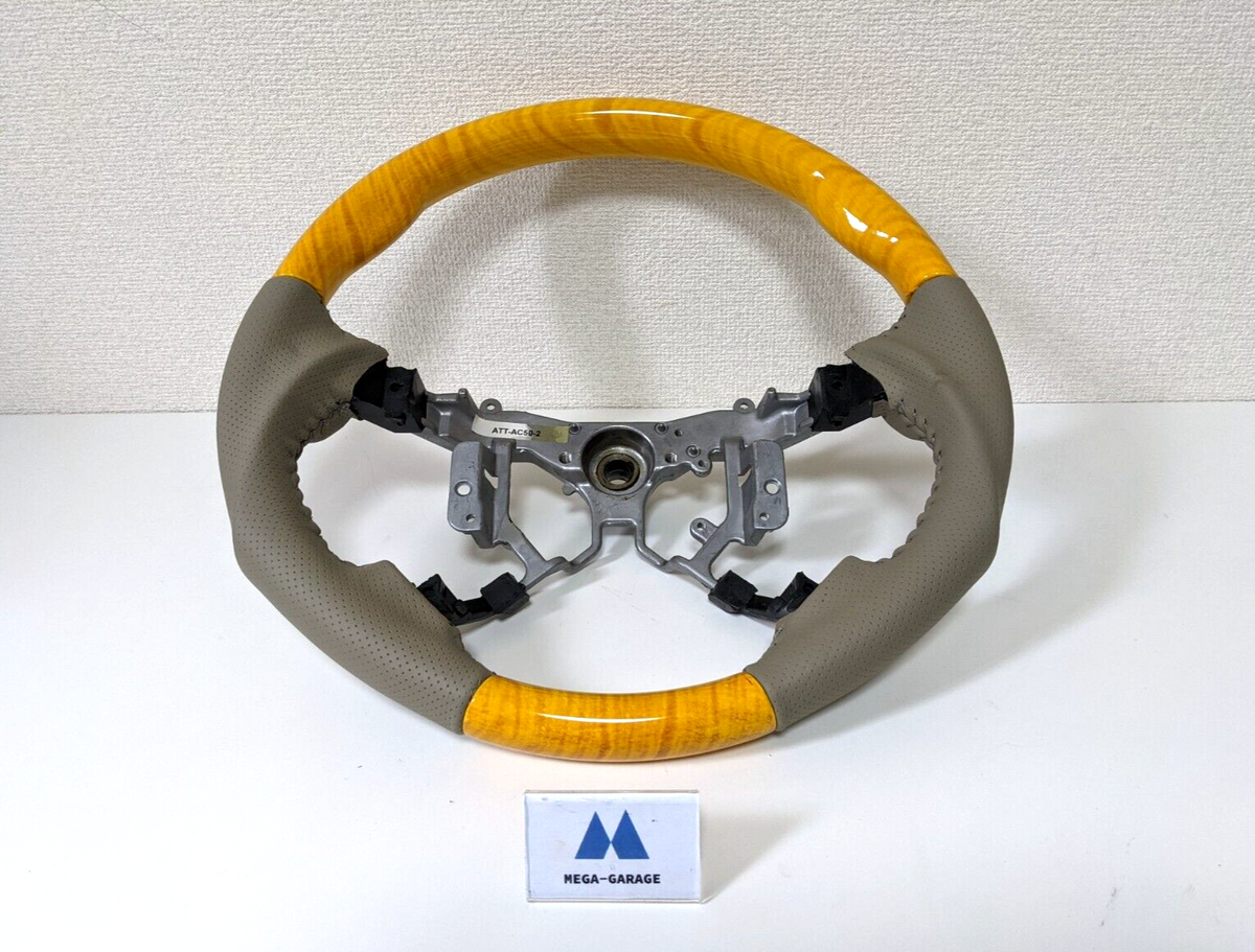 Yellow Wood Grain X Ivory Sport Type Steering Wheel For Toyota ESTIMA 50