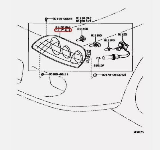 Toyota OEM UNIT ASSY, HEADLAMP, LH for SUPRA JZA80 81151-1B231